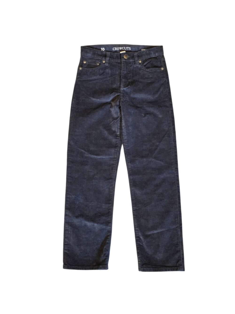 J.Crew Crewcuts Boys 10 Corduroy Pants Black Straight Leg 100% Cotton NWOT